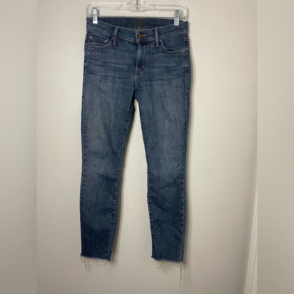 MOTHER Women's Ankle Crop Jeans - Dark Blue Denim